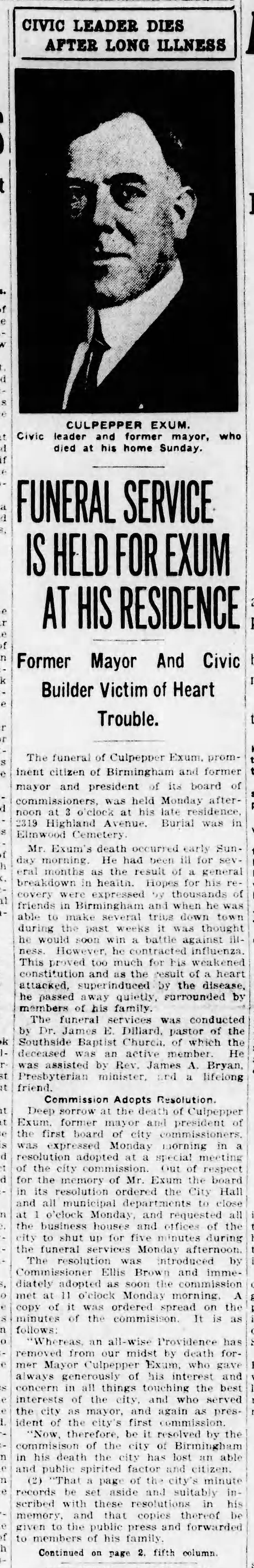 Culpepper Exum obituary